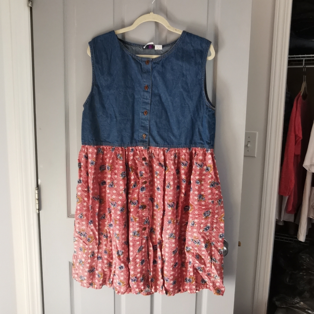 VINTAGE | 90s denim flowy summer dress